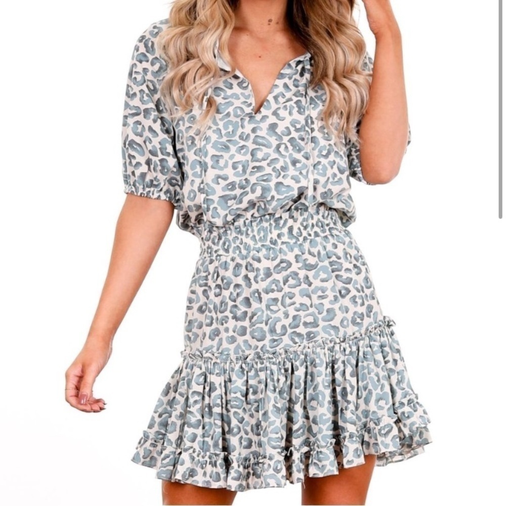 Buddy Love Women’s Balloon Sleeve Ruffles Elastic Waist Size Small